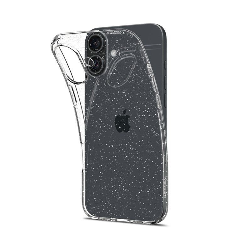 Spigen Liquid Crystal Glitter – „iPhone 16“ dėklas (skaidrus)