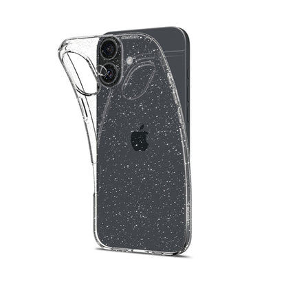 Spigen Liquid Crystal Glitter – „iPhone 16“ dėklas (skaidrus)
