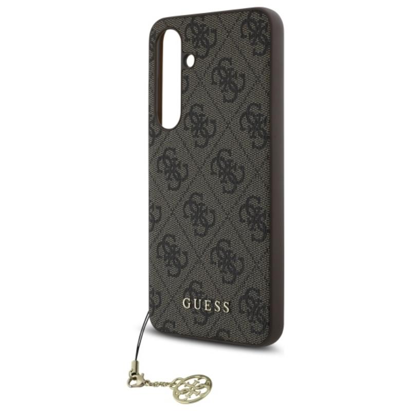 Guess 4G Charms kolekcija – Dėklas, skirtas „Samsung Galaxy S24 FE“ (rudas)