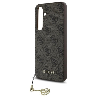 Guess 4G Charms kolekcija – Dėklas, skirtas „Samsung Galaxy S24 FE“ (rudas)