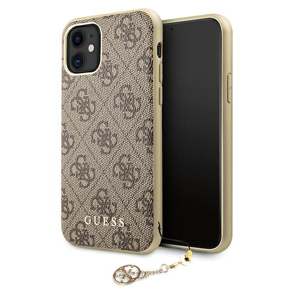 Guess 4G Charms kolekcija – dėklas, skirtas „iPhone 11“ (rudas)
