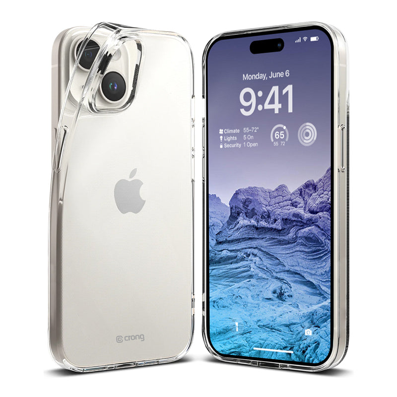 Crong Crystal Slim Cover – dėklas, skirtas „iPhone 15 Plus“ (skaidrus)