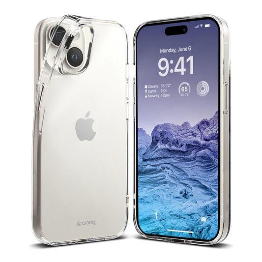 Crong Crystal Slim Cover – dėklas, skirtas „iPhone 15 Plus“ (skaidrus)