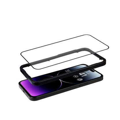 Crong Antibakterinis 3D Armor Glass - 9H grūdintas stiklas visam iPhone 14 Pro Max ekranui + montavimo rėmelis