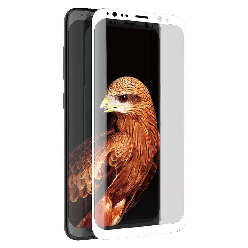 X-Doria Armour 3D Glass – Grūdintas stiklas 9H ekrano apsauga, skirta Samsung Galaxy S8+ (baltas kraštas)