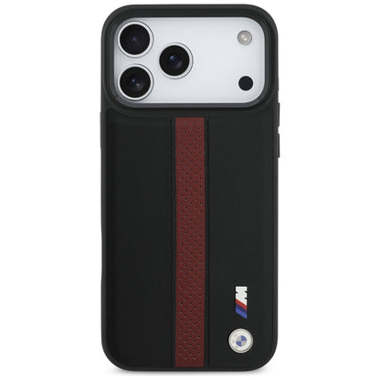BMW M Perforated Stripe Logo MagSafe dėklas – iPhone 17 Pro Max (Raudonas)