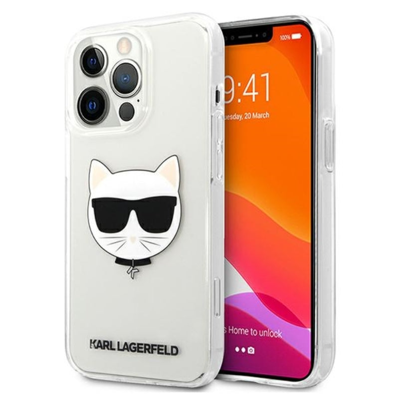 Karl Lagerfeld Choupette Head – dėklas, skirtas „iPhone 13 Pro Max“ (permatomas)
