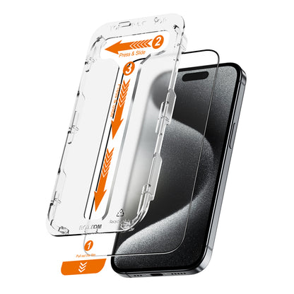 Crong EasyShield 2-vnt. grūdinto stiklo apsauginis ekranas iPhone 15 Pro Max (2 vnt.)
