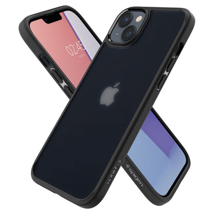 Spigen Ultra Hybrid Matte – dėklas, skirtas iPhone 15 Plus / iPhone 14 Plus (matinė juoda)