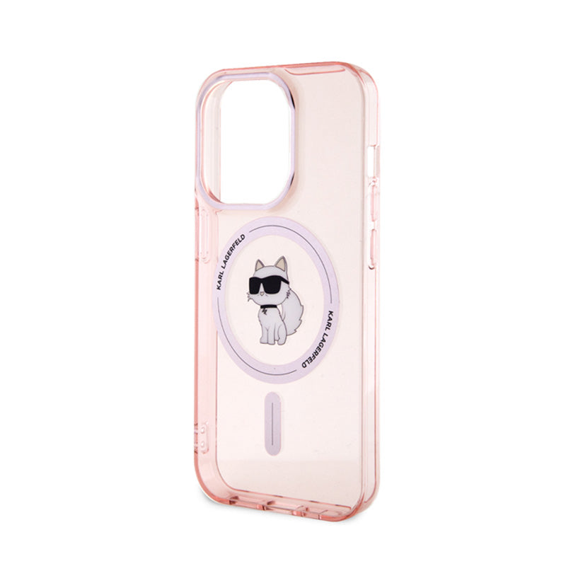 Karl Lagerfeld IML Choupette MagSafe – dėklas, skirtas „iPhone 15 Pro Max“ (rožinis)