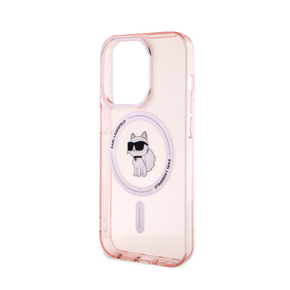 Karl Lagerfeld IML Choupette MagSafe – dėklas, skirtas „iPhone 15 Pro Max“ (rožinis)