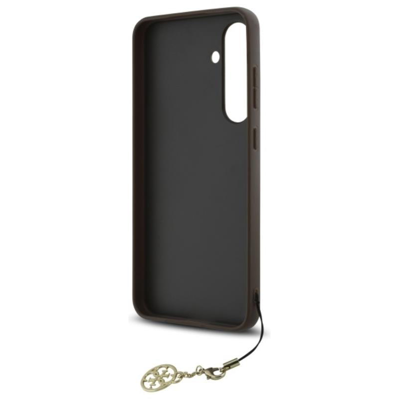 Guess 4G Charms kolekcija – Dėklas, skirtas „Samsung Galaxy S24 FE“ (rudas)