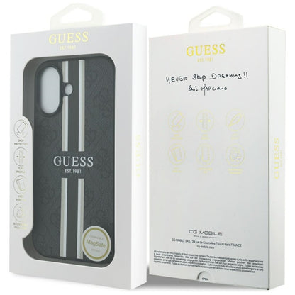 Guess 4G Printed Stripes MagSafe dėklas iPhone 17 (juodas)
