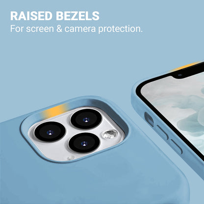 Crong Color Cover skysto silikono dėklas, skirtas „iPhone 13 Pro Max“ (dangaus mėlynos spalvos)