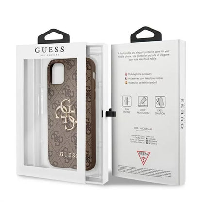 Guess 4G Big Metal Logo – iPhone 11 dėklas (rudas)