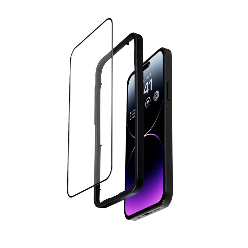 Crong Antibakterinis 3D Armor Glass - 9H grūdintas stiklas visam iPhone 14 Pro Max ekranui + montavimo rėmelis
