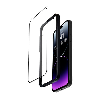 Crong Antibakterinis 3D Armor Glass - 9H grūdintas stiklas visam iPhone 14 Pro Max ekranui + montavimo rėmelis