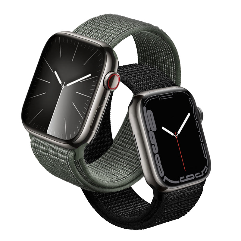 Crong Nylon 	extendash{} sportinis dirželis, skirtas Apple Watch 44/45/46/49 mm (karinė žalia)