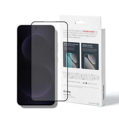 Crong 3D Armor Glass Lite - Grūdintas stiklas su pilna lipnia danga, skirta Samsung Galaxy A36 / A37 / A56 / A57 / S24 FE / S25 FE