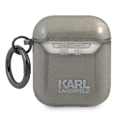 Karl Lagerfeld Choupette Head Glitter – Dėklas Airpods (juodas)