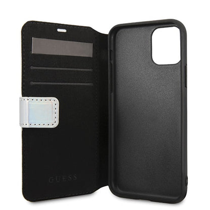 Guess Iridescent Booktype – dėklas, skirtas iPhone 11 Pro Max (sidabrinis)