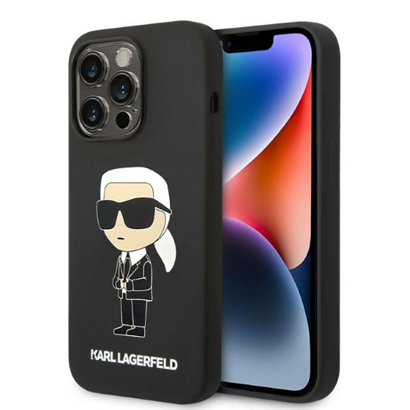 Karl Lagerfeld Silicone NFT Ikonik MagSafe - dėklas, skirtas „iPhone 14 Pro Max“ (juodas)