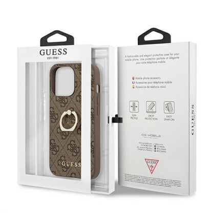 Guess 4G Ring Case – dėklas, skirtas „iPhone 13 Pro“ (ruda)