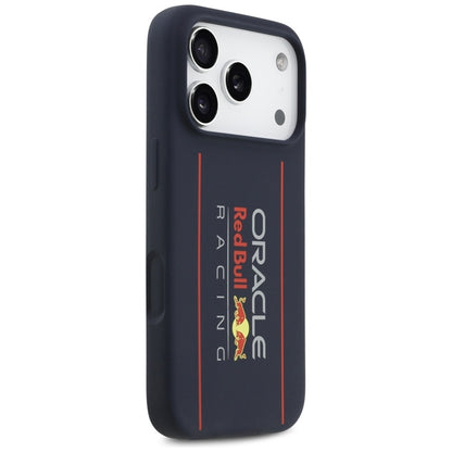 Red Bull Silikoninis Oversize Vertikalus Logotipas MagSafe - iPhone 17 Pro dėklas (Tamsiai Mėlynas)
