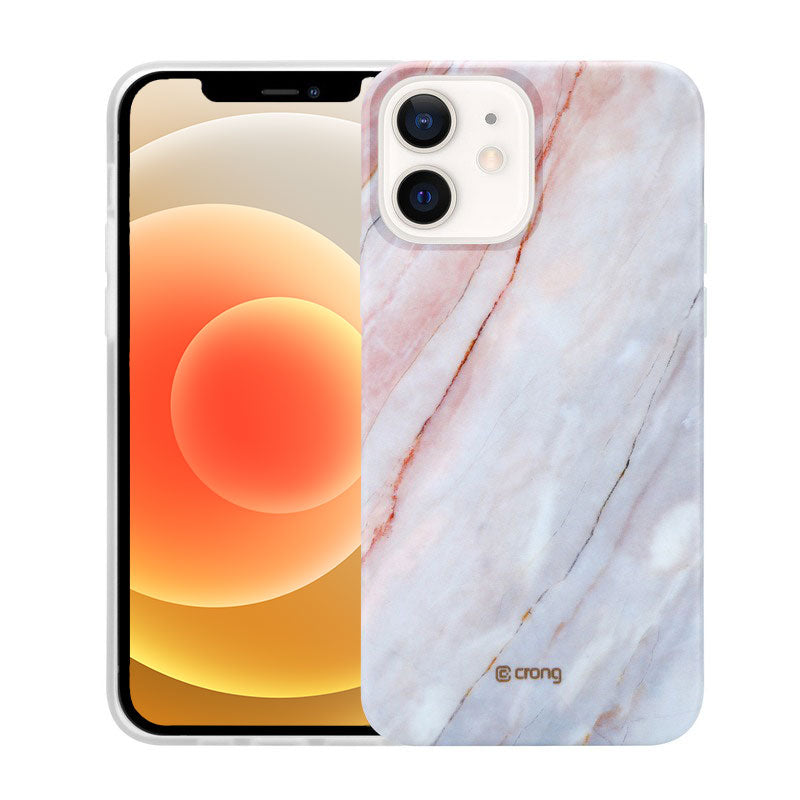 Crong Marble dėklas – dėklas skirtas iPhone 12 Mini (rožinis)