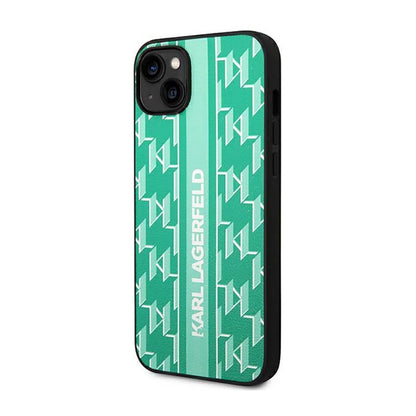 Karl Lagerfeld Monogram Stripe – dėklas iPhone 14 Plus (žalias)