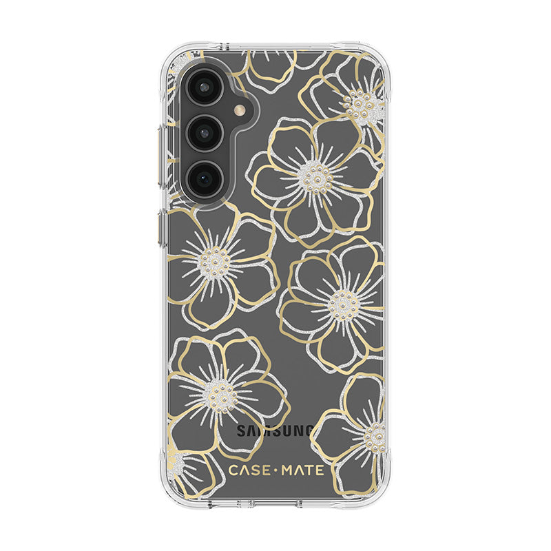 Case-Mate Floral Gems – dėklas, skirtas Samsung Galaxy S23 FE 5G (auksinis)