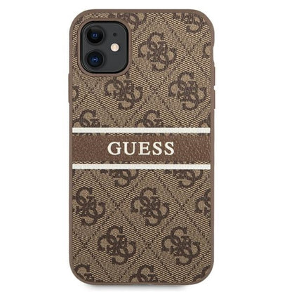 Guess 4G Printed Stripe – iPhone 11 dėklas (ruda)
