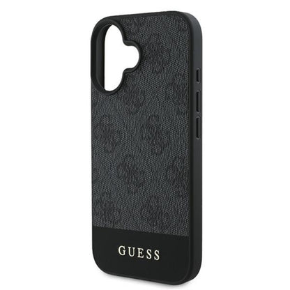 Guess 4G Bottom Stripe – dėklas, skirtas iPhone 16 (pilkas)