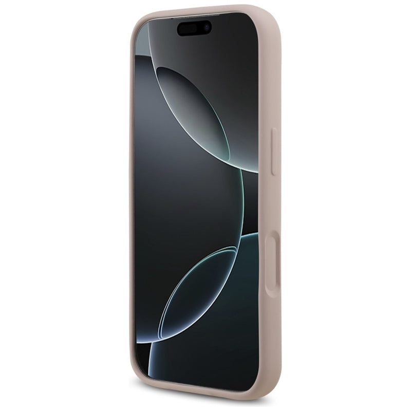 Karl Lagerfeld Silikoninis dėklas su Karl & Choupette žiedu MagSafe iPhone 17 Pro (rožinis)
