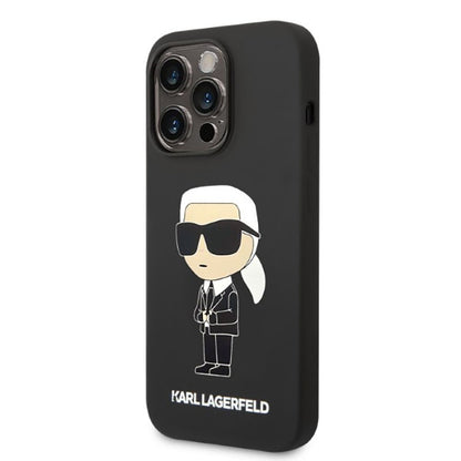 Karl Lagerfeld Silicone NFT Ikonik MagSafe - dėklas, skirtas „iPhone 14 Pro Max“ (juodas)