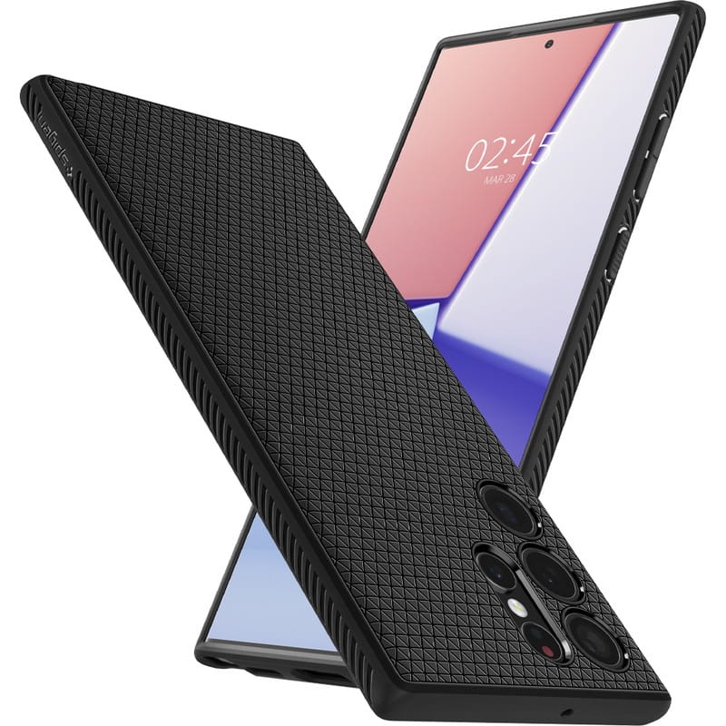 Spigen Liquid Air – dėklas Samsung Galaxy S22 Ultra (juodas)