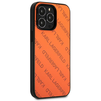 Karl Lagerfeld Perforated Allover - dėklas iPhone 13 Pro (oranžinis)