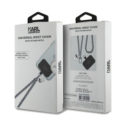 Karl Lagerfeld Universalus rankinis dirželis Choupette – telefono dirželis (sidabrinis)