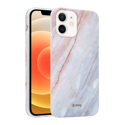 Crong Marble dėklas – dėklas skirtas iPhone 12 Mini (rožinis)