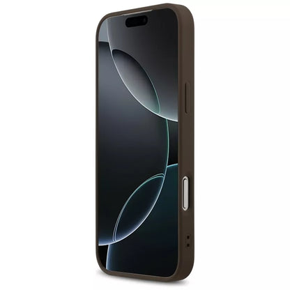 Guess 4G Printed Stripes MagSafe - Dėklas iPhone 17 Pro Max (ruda)