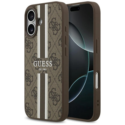 Guess 4G Printed Stripes MagSafe dėklas iPhone 17 (rudos spalvos)