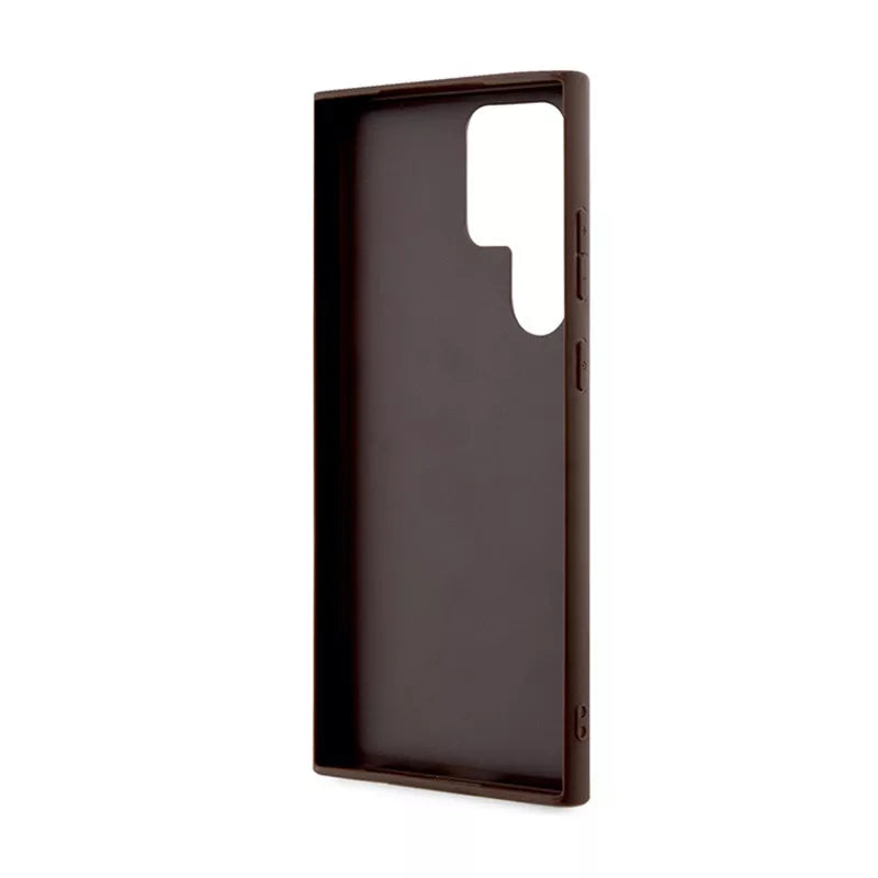 Guess 4G Apatinė Juostelė Metalinis Logotipas Kolekcija – Samsung Galaxy S24 Ultra Dėklas (rudas)