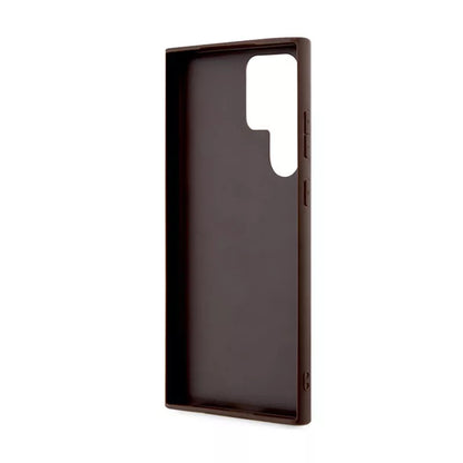 Guess 4G Apatinė Juostelė Metalinis Logotipas Kolekcija – Samsung Galaxy S24 Ultra Dėklas (rudas)