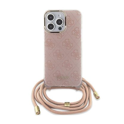 Guess Crossbody Cord 4G Print – iPhone 15 Pro Max dėklas (rožinis)