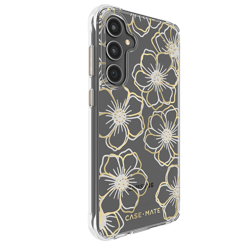 Case-Mate Floral Gems – dėklas, skirtas Samsung Galaxy S23 FE 5G (auksinis)