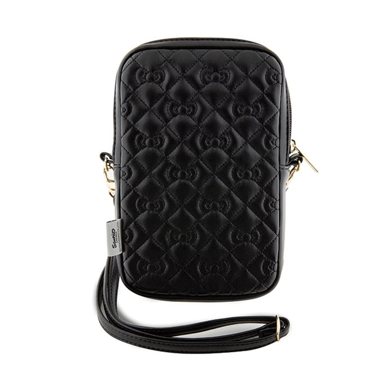 Hello Kitty Quilted Bows Strap - Krosinis krepšys telefonui (juodas)