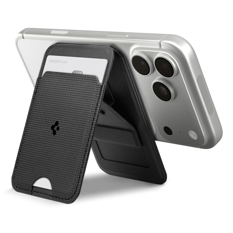 Spigen S314-3 Slim Fold Tripod MagSafe – magnetinė piniginė su stovo funkcija (juoda)