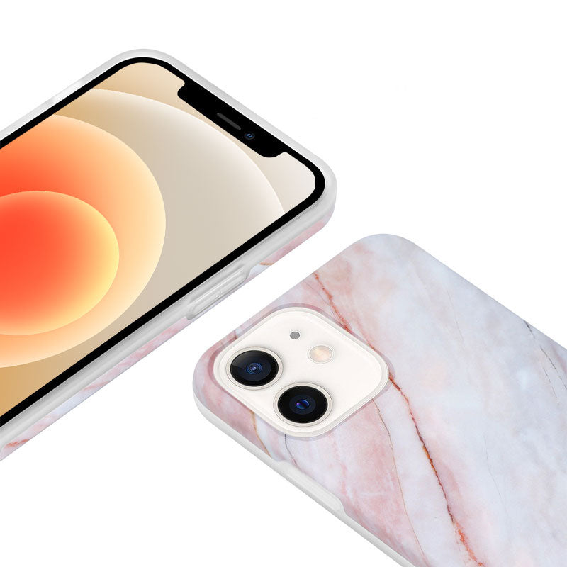 Crong Marble dėklas – dėklas skirtas iPhone 12 Mini (rožinis)