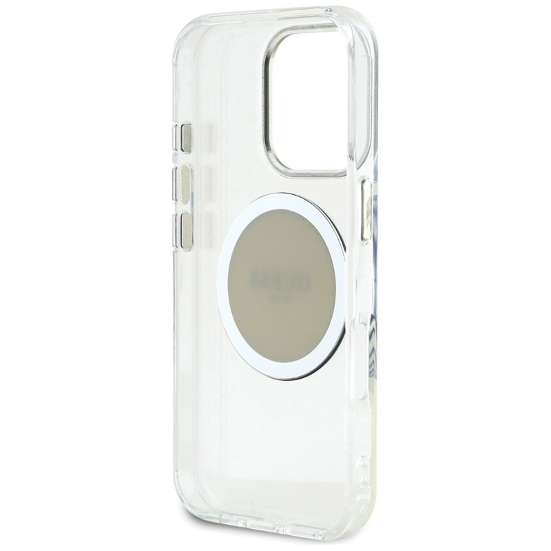 Guess IML Metallic Circle Classic Logo MagSafe – dėklas iPhone 16 Pro (pilkas)