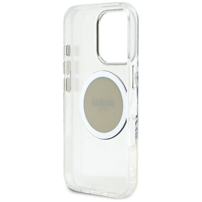 Guess IML Metallic Circle Classic Logo MagSafe – dėklas iPhone 16 Pro (pilkas)